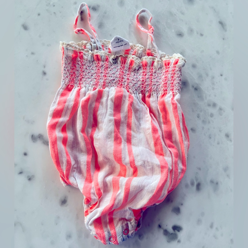 Egg baby NY Summer striped baby onesie